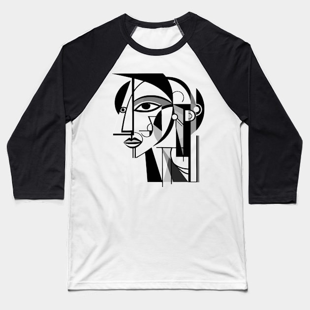 Cubist Woman Baseball T-Shirt by n23tees